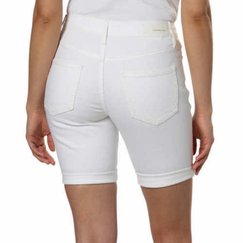 Calvin Klein Women's City Shorts 4 White - Picture 3 of 3